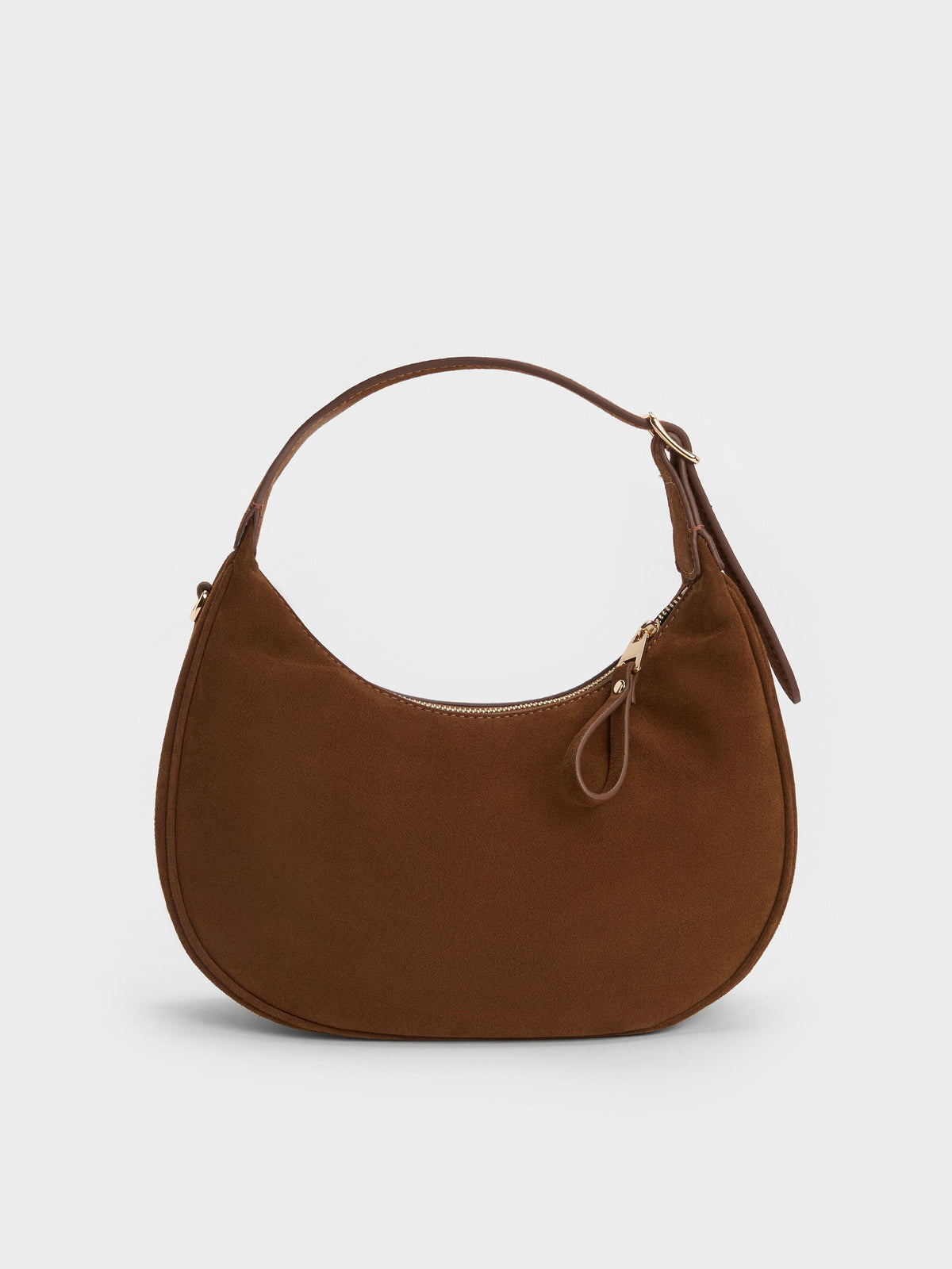CHARLES & KEITH Special Offer | Vega Faux Suede Hobo Bag - Pecan Brown