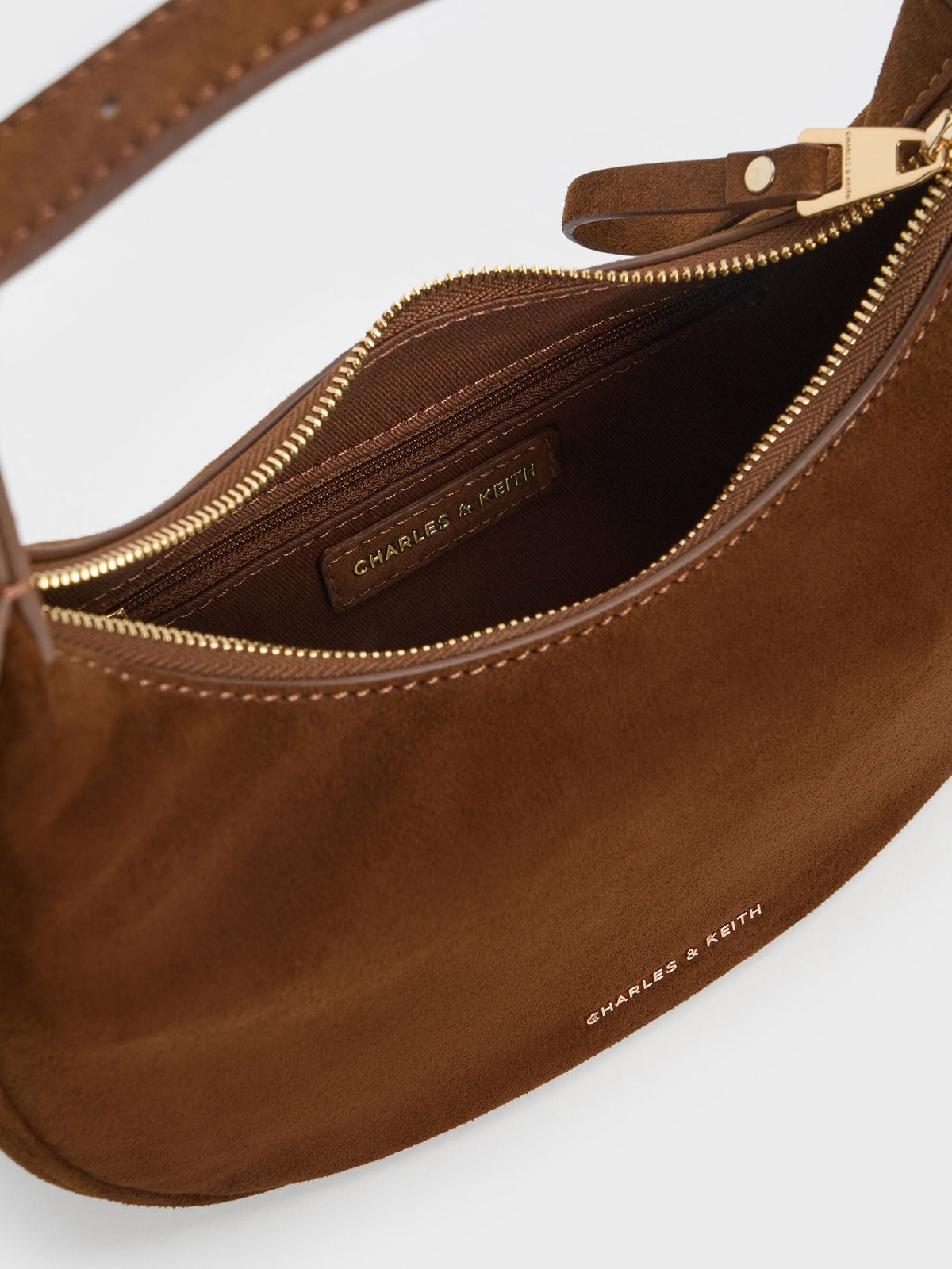 CHARLES & KEITH Special Offer | Vega Faux Suede Hobo Bag - Pecan Brown