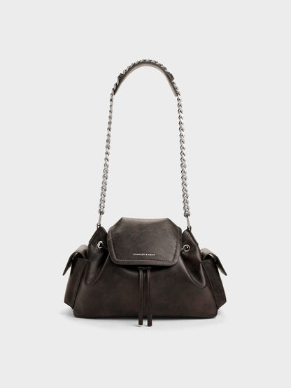 CHARLES & KEITH Deals | Noane Side-Pocket Two-Way Bucket Bag - Dark Brown