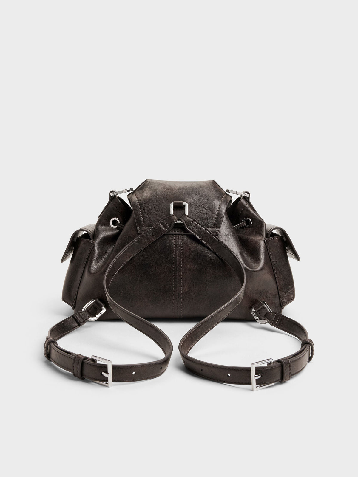 CHARLES & KEITH Deals | Noane Side-Pocket Two-Way Bucket Bag - Dark Brown