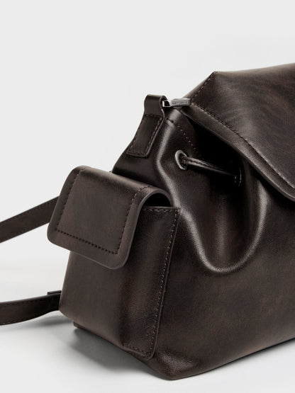 CHARLES & KEITH Deals | Noane Side-Pocket Two-Way Bucket Bag - Dark Brown