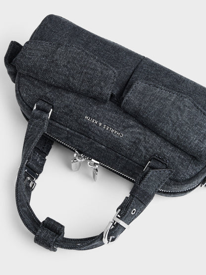 CHARLES & KEITH Hot Sale | Rachel Denim Multi-Pocket Bowling Bag - Denim Blue