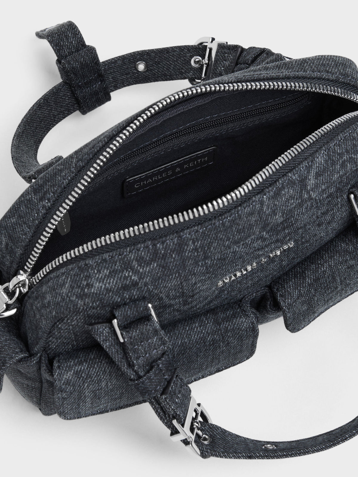 CHARLES & KEITH Hot Sale | Rachel Denim Multi-Pocket Bowling Bag - Denim Blue