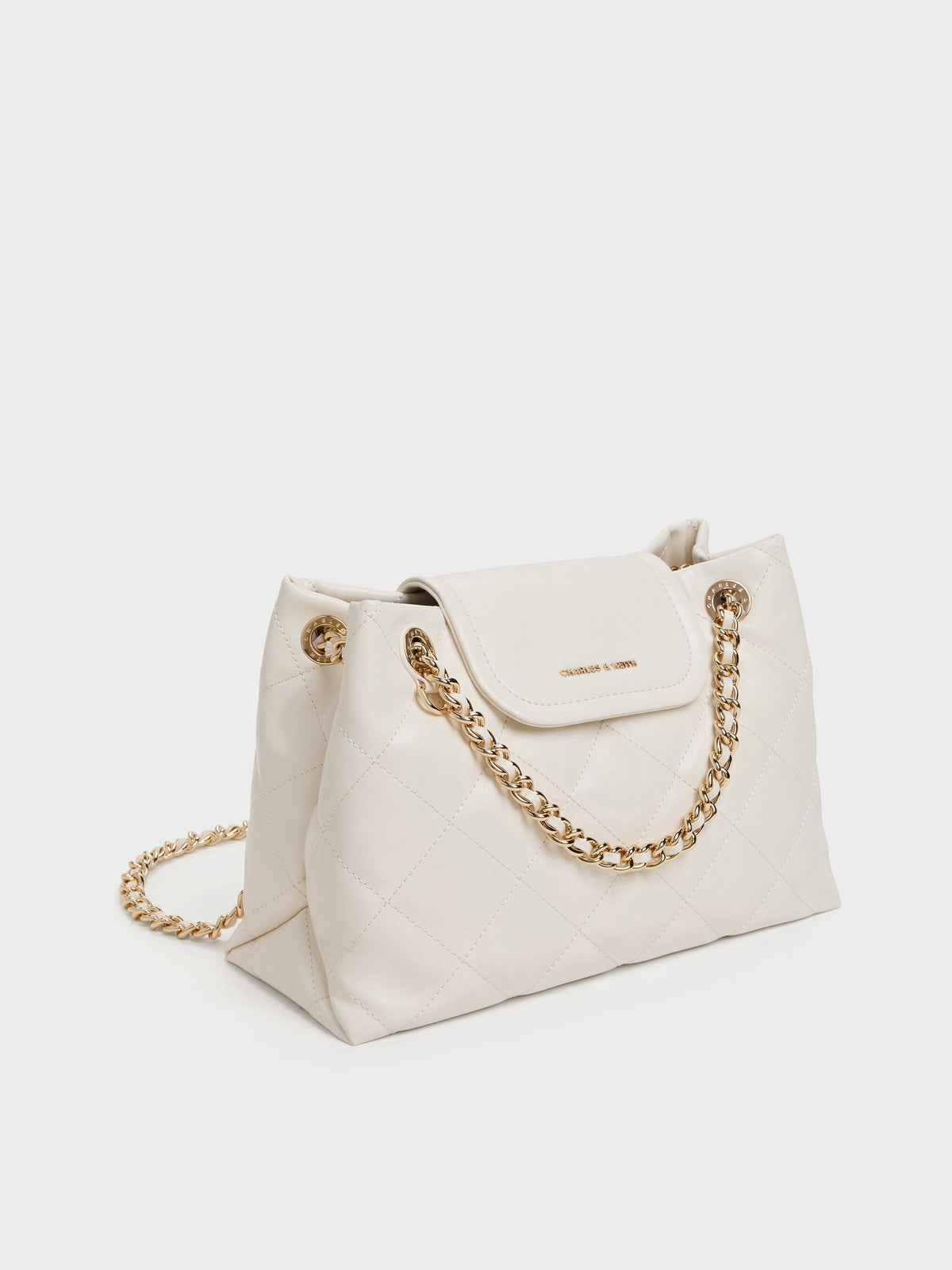CHARLES & KEITH Special Offer | Apfra Quilted Shoulder Bag - Cream