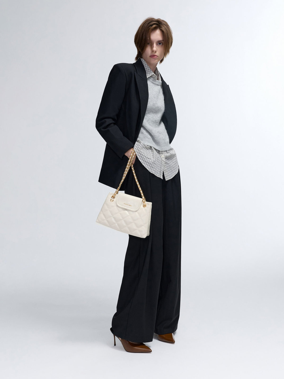 CHARLES & KEITH Special Offer | Apfra Quilted Shoulder Bag - Cream