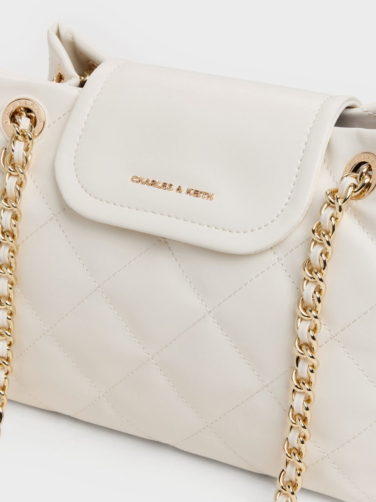CHARLES & KEITH Special Offer | Apfra Quilted Shoulder Bag - Cream