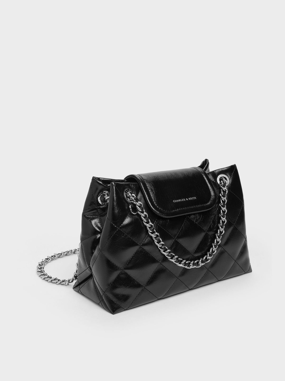 CHARLES & KEITH Essential | Apfra Quilted Shoulder Bag - Noir
