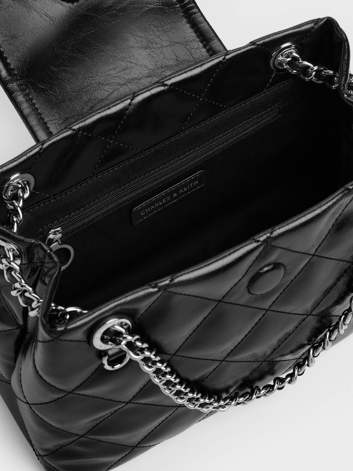 CHARLES & KEITH Essential | Apfra Quilted Shoulder Bag - Noir