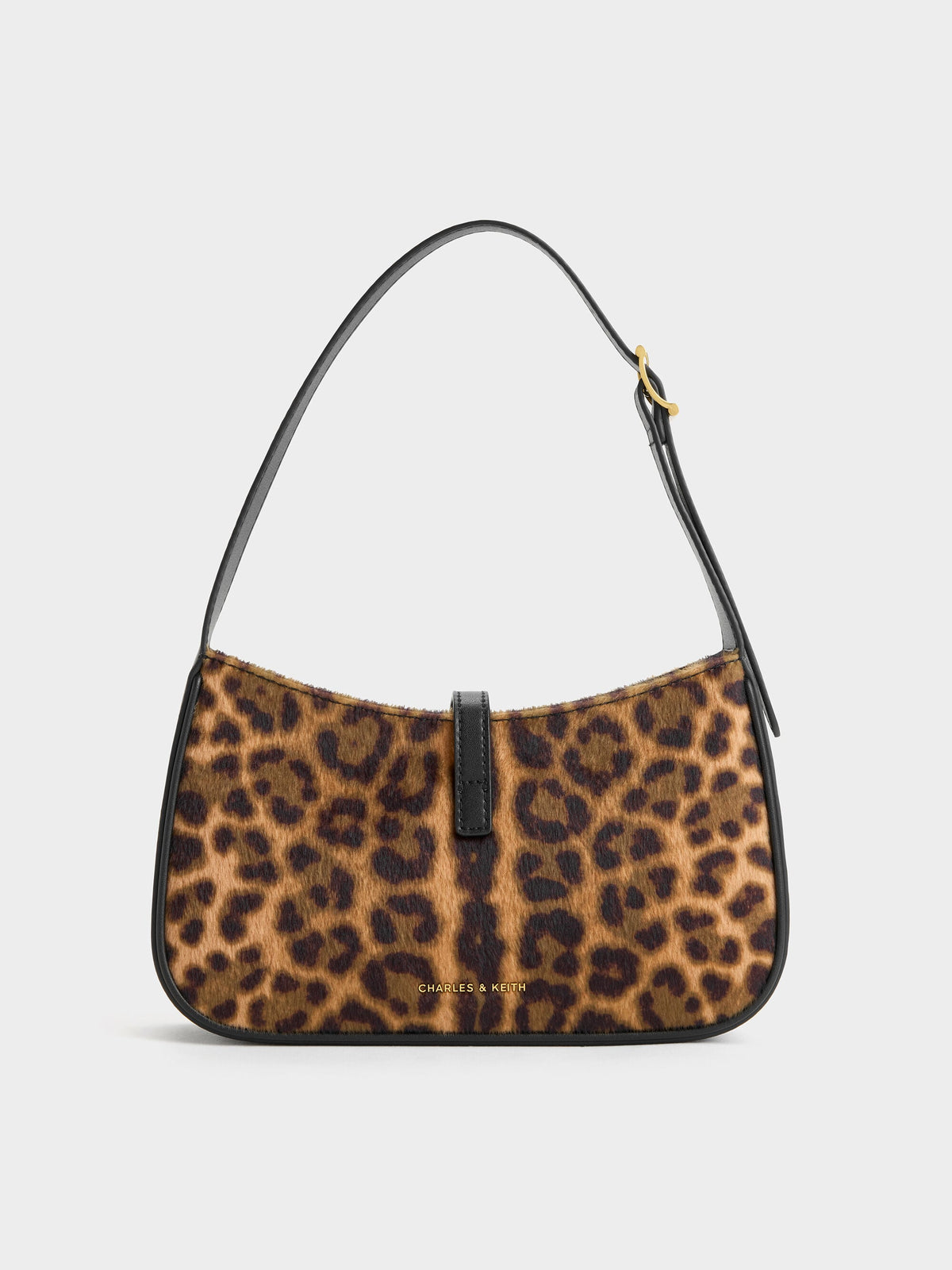 CHARLES & KEITH Signature | Cesia Leopard-Print Metallic-Accent Shoulder Bag - Multi