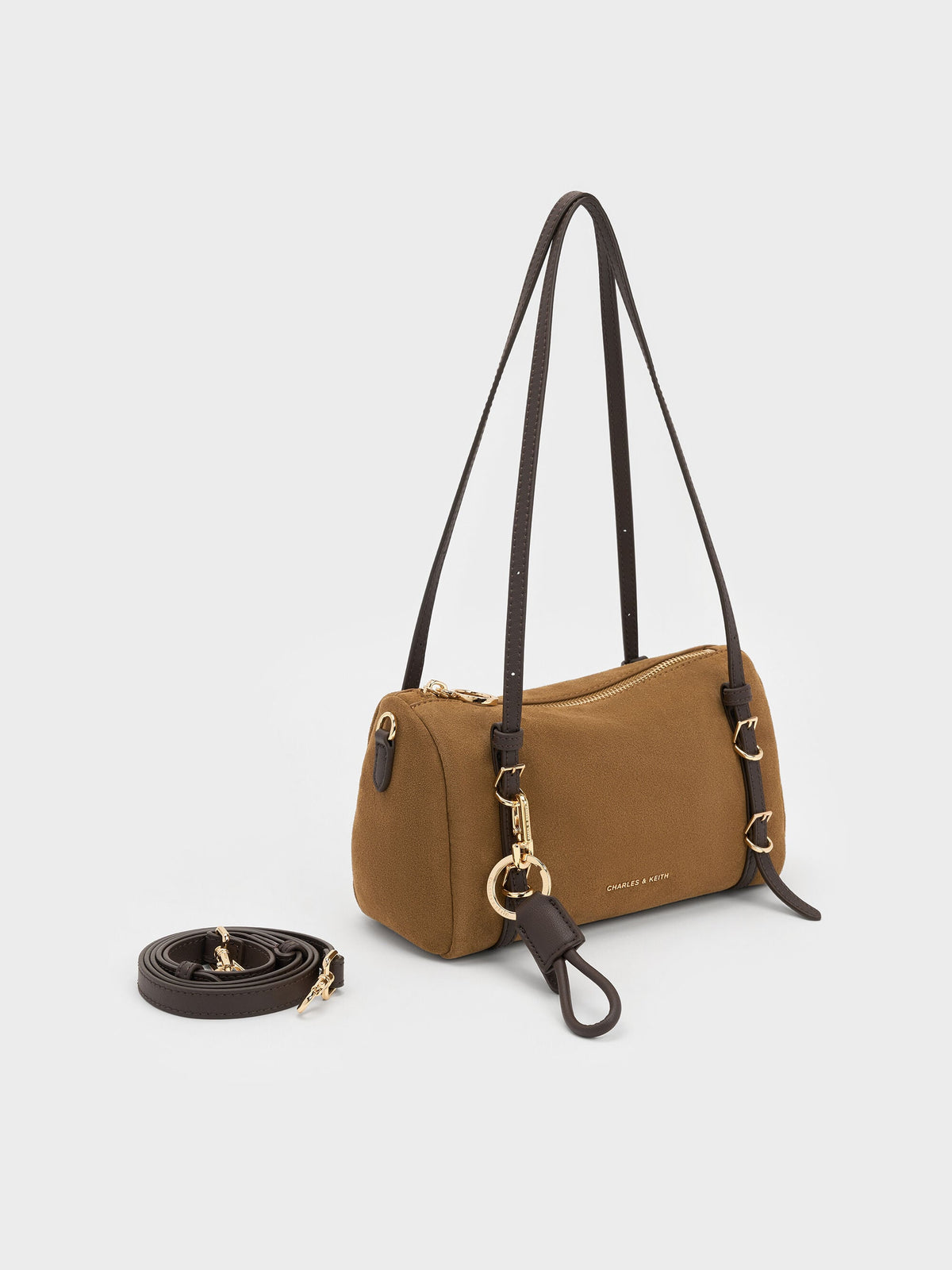 CHARLES & KEITH Sale | Mini Levy Two-Tone Shoulder Bag - Sahara Sand
