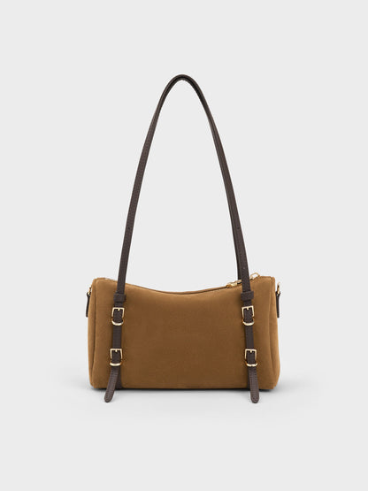 CHARLES & KEITH Sale | Mini Levy Two-Tone Shoulder Bag - Sahara Sand