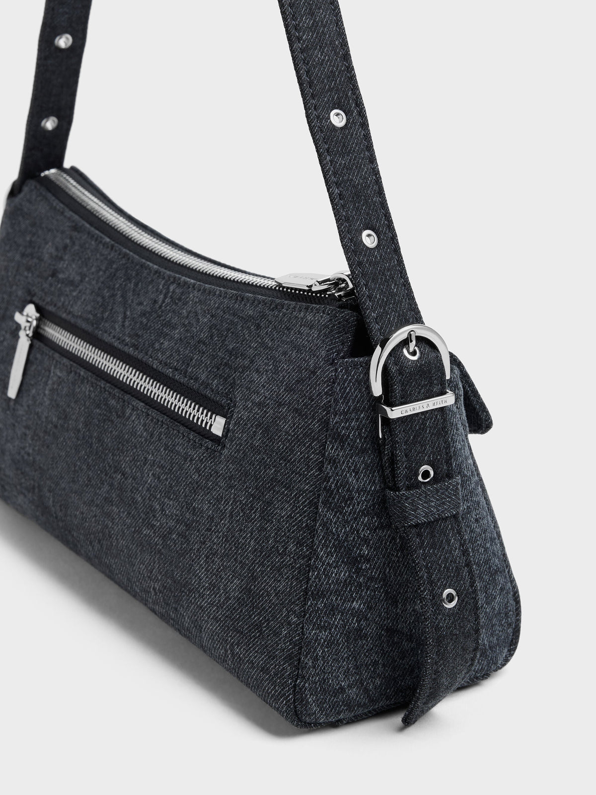 CHARLES & KEITH Best Price | Rachel Denim Front-Pocket Chain Shoulder Bag - Denim Blue