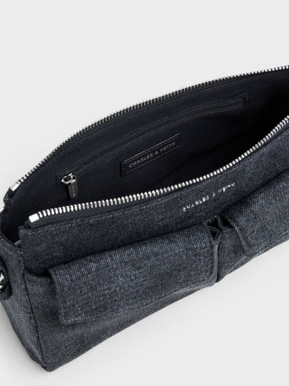 CHARLES & KEITH Best Price | Rachel Denim Front-Pocket Chain Shoulder Bag - Denim Blue