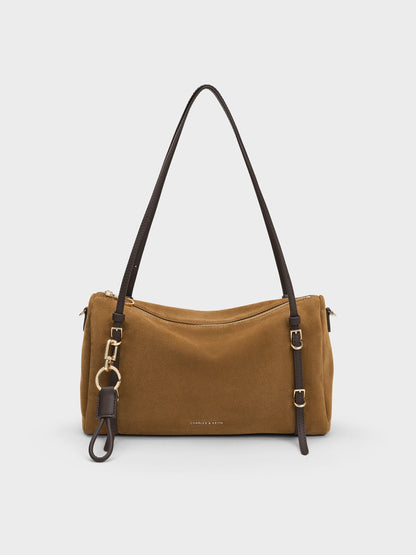 CHARLES & KEITH Classic | Levy Two-Tone Shoulder Bag - Sahara Sand