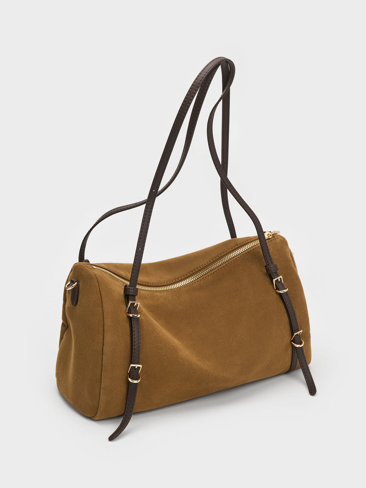 CHARLES & KEITH Classic | Levy Two-Tone Shoulder Bag - Sahara Sand