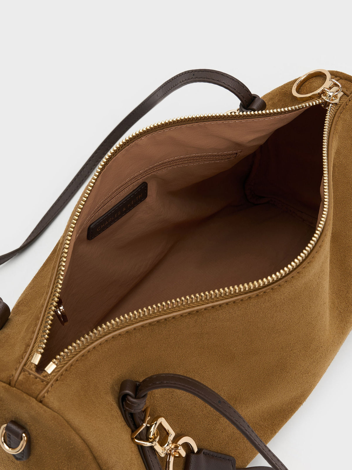 CHARLES & KEITH Classic | Levy Two-Tone Shoulder Bag - Sahara Sand