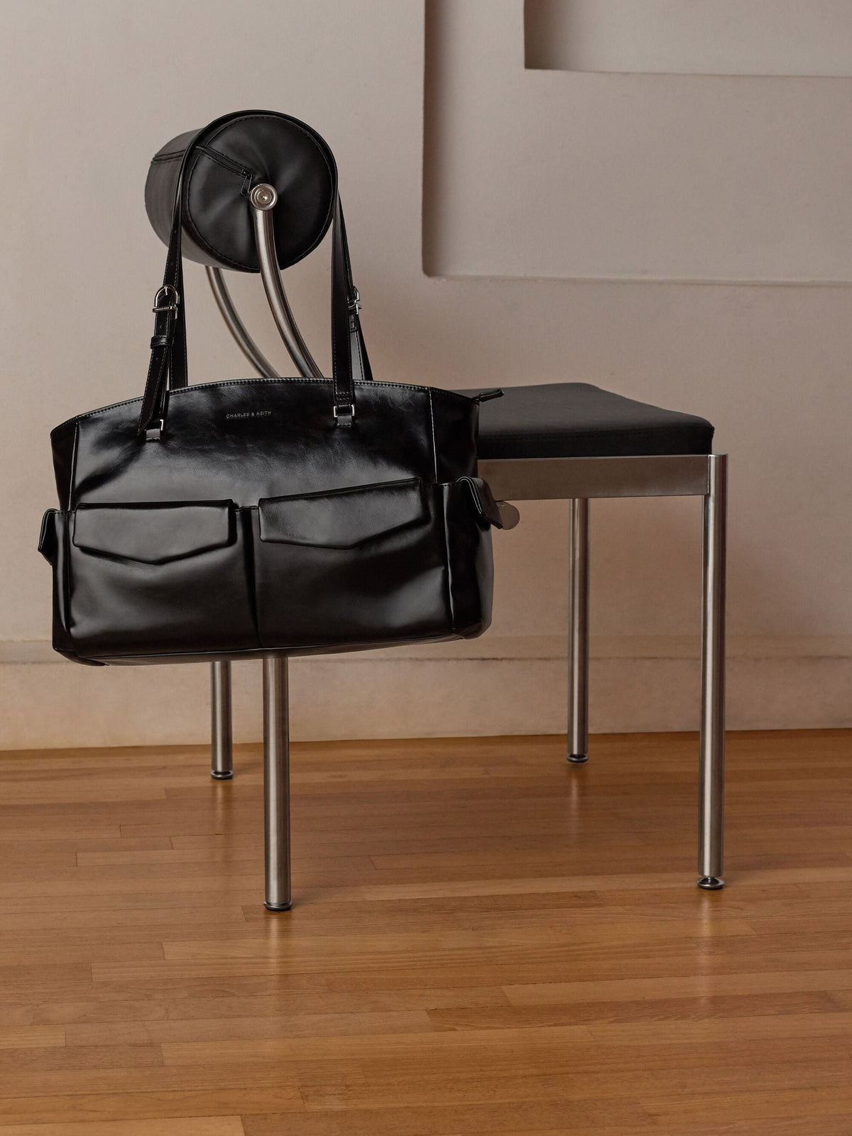 CHARLES & KEITH New | Rachel Multi-Pocket Tote Bag - Noir