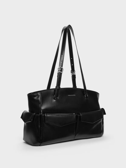 CHARLES & KEITH New | Rachel Multi-Pocket Tote Bag - Noir