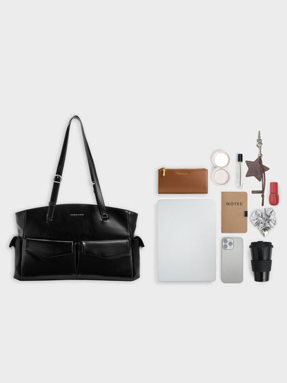 CHARLES & KEITH New | Rachel Multi-Pocket Tote Bag - Noir