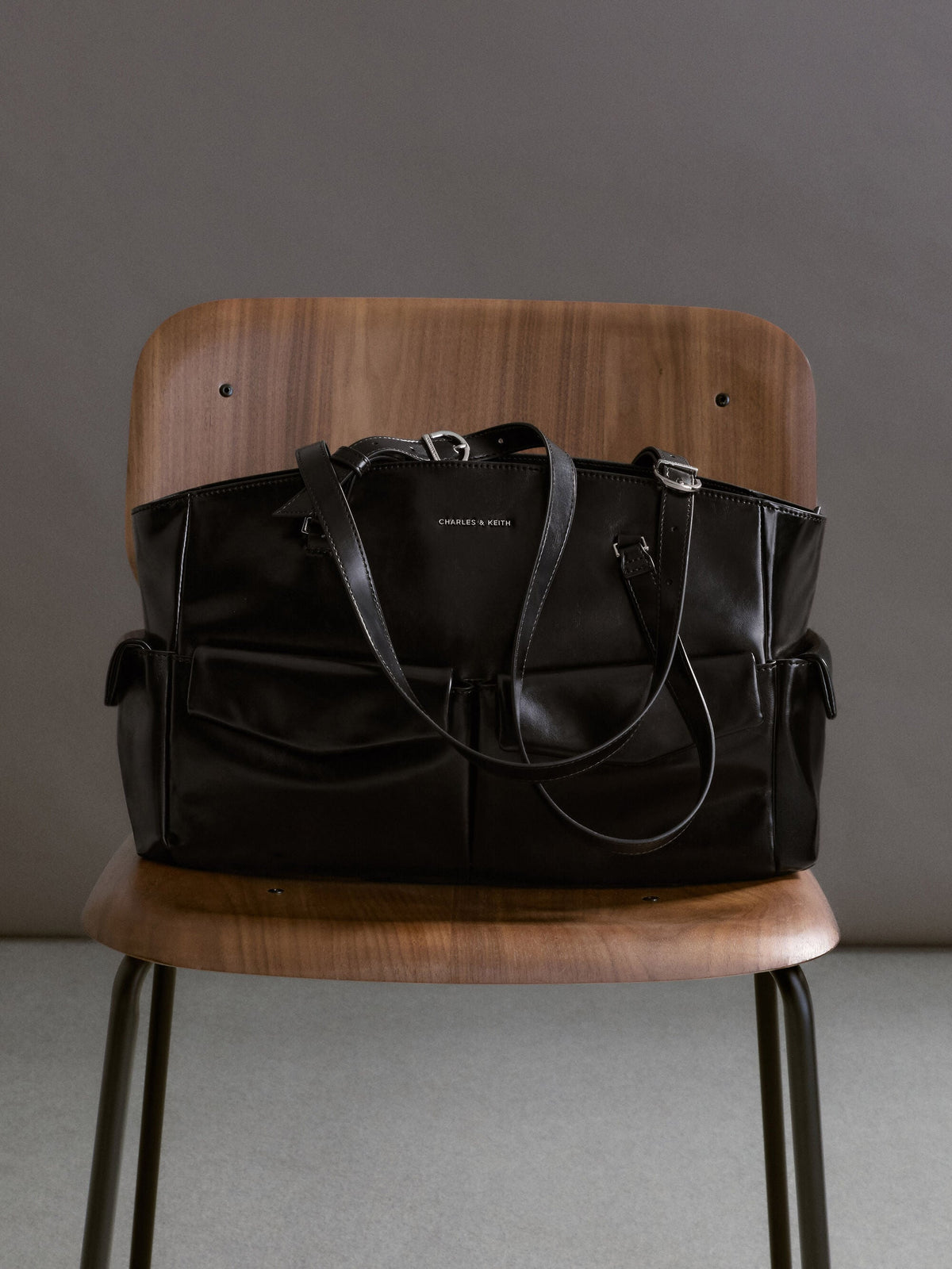 CHARLES & KEITH New | Rachel Multi-Pocket Tote Bag - Noir
