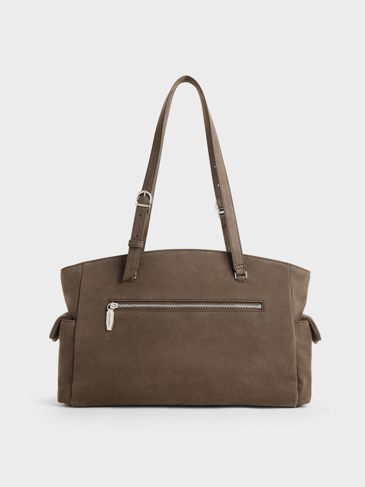 CHARLES & KEITH Exclusive | Rachel Multi-Pocket Tote Bag - Stone Grey