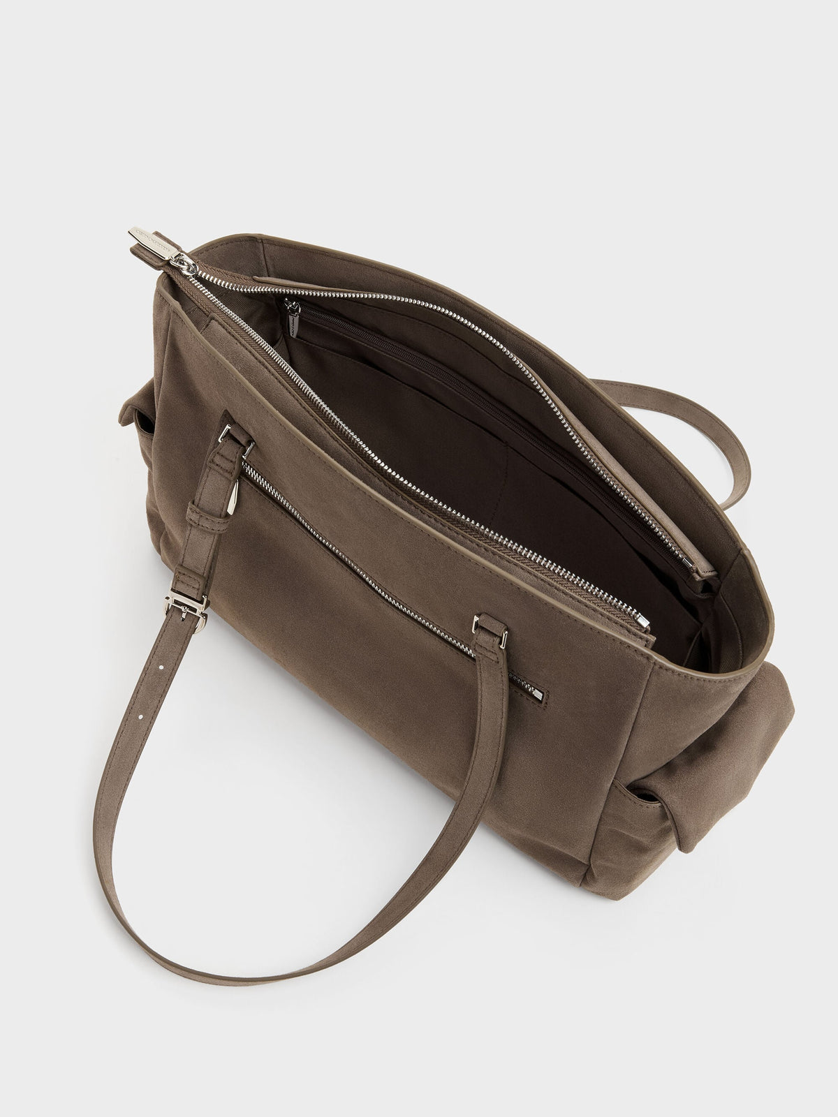CHARLES & KEITH Exclusive | Rachel Multi-Pocket Tote Bag - Stone Grey