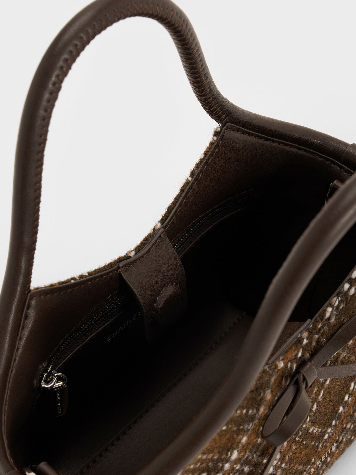 CHARLES & KEITH Quality | Hazel Checkered Bow Tubular Top Handle Bag - Multi