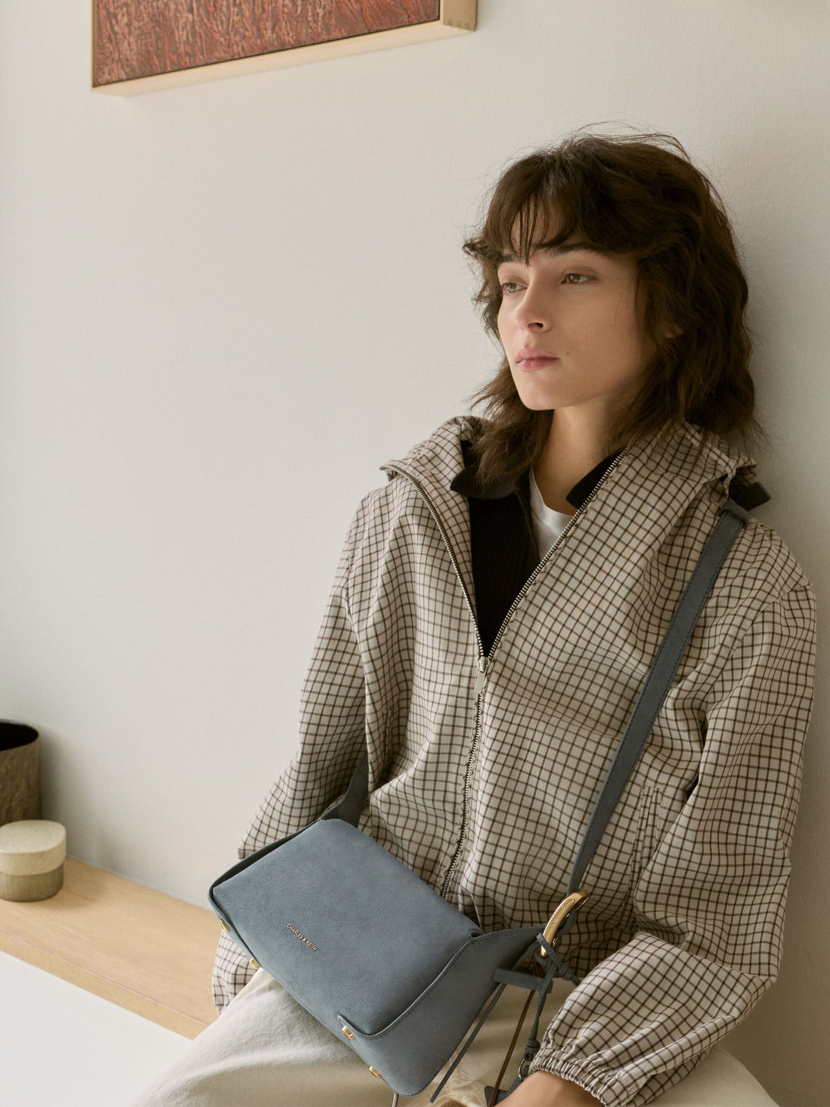 CHARLES & KEITH Essential | Aislin Shoulder Bag - Smoky Blue