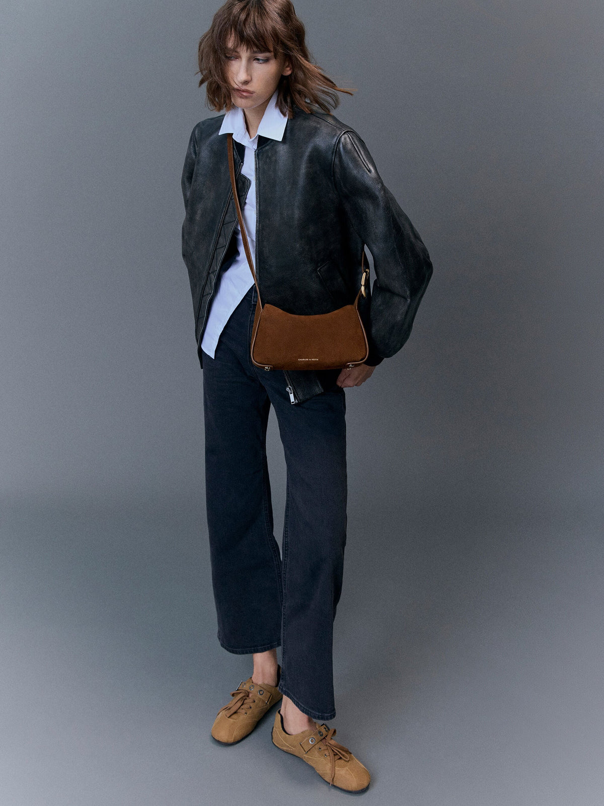CHARLES & KEITH Classic | Aislin Shoulder Bag - Pecan Brown