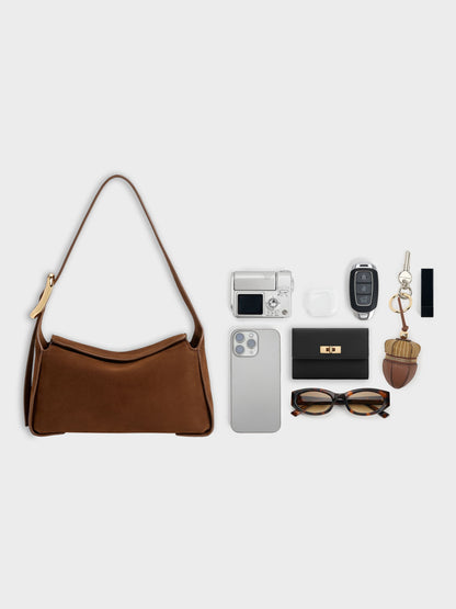 CHARLES & KEITH Classic | Aislin Shoulder Bag - Pecan Brown