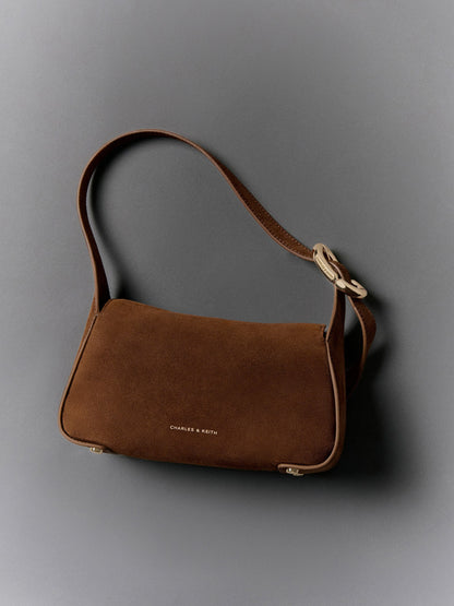 CHARLES & KEITH Classic | Aislin Shoulder Bag - Pecan Brown