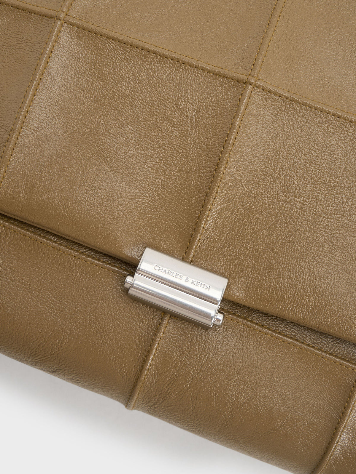 CHARLES & KEITH Customer Favorite | Large Delfina Quilted Chain-Strap Shoulder Bag - Walnut Brown