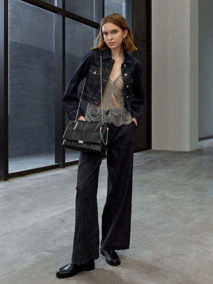 CHARLES & KEITH Trending | Large Delfina Quilted Chain-Strap Shoulder Bag - Black
