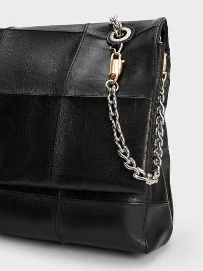 CHARLES & KEITH Trending | Large Delfina Quilted Chain-Strap Shoulder Bag - Black