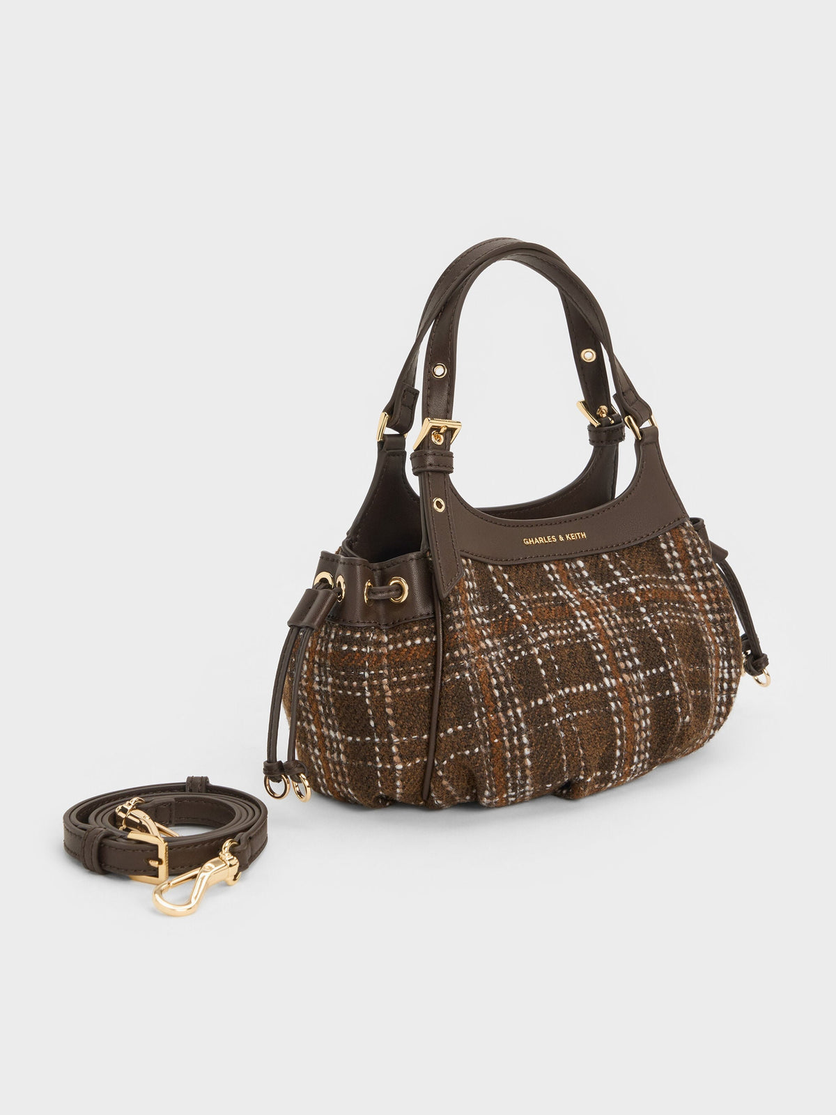 CHARLES & KEITH Featured | Mini Lillith Checkered Drawstring Bucket Bag - Multi