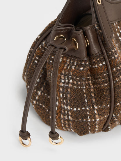 CHARLES & KEITH Featured | Mini Lillith Checkered Drawstring Bucket Bag - Multi