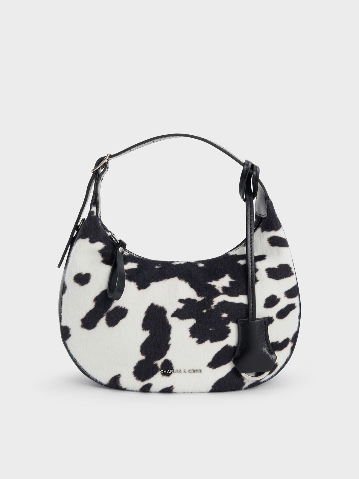 CHARLES & KEITH Sale | Vega Furry Cow-Print Hobo Bag - Multi