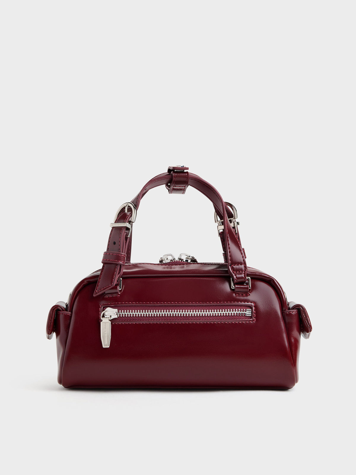 CHARLES & KEITH Value | Rachel Multi-Pocket Bowling Bag - Burgundy