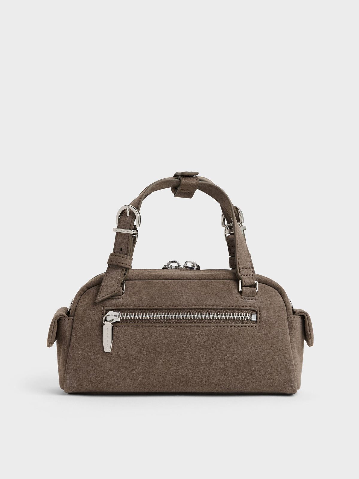 CHARLES & KEITH Customer Favorite | Rachel Multi-Pocket Bowling Bag - Stone Grey