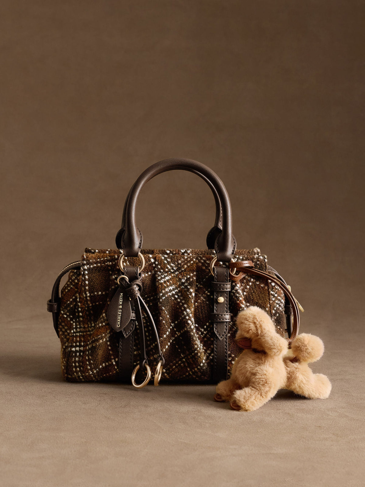 CHARLES & KEITH Recommended | Britton Checkered Top Handle Tote Bag - Multi