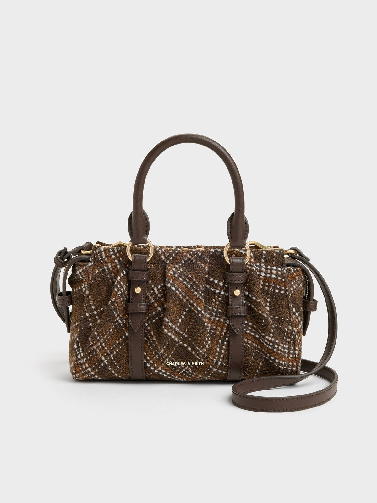 CHARLES & KEITH Recommended | Britton Checkered Top Handle Tote Bag - Multi
