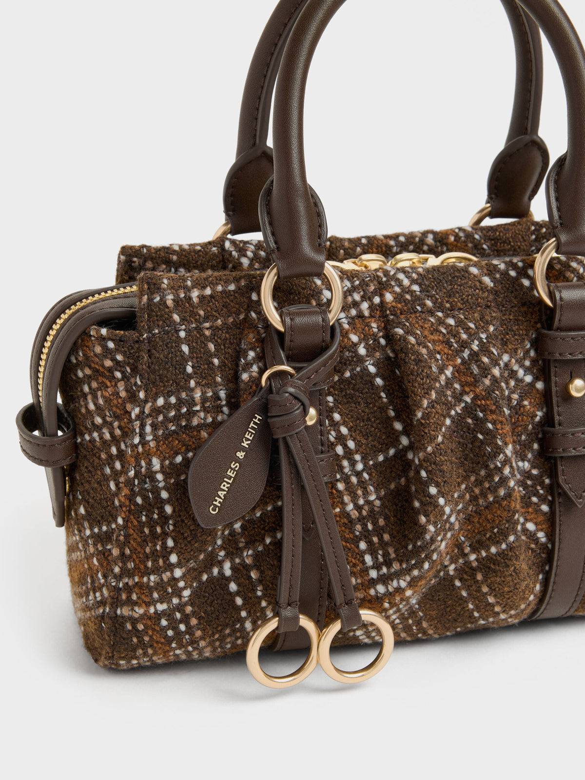 CHARLES & KEITH Recommended | Britton Checkered Top Handle Tote Bag - Multi