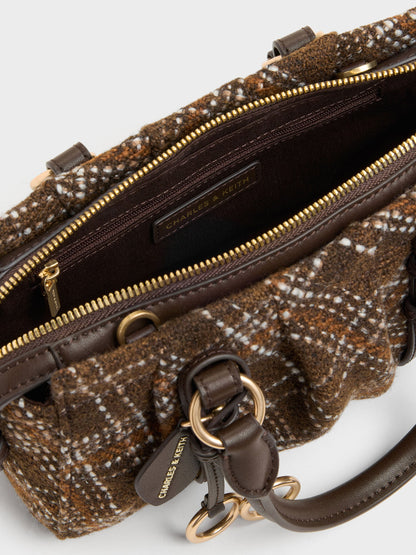 CHARLES & KEITH Recommended | Britton Checkered Top Handle Tote Bag - Multi