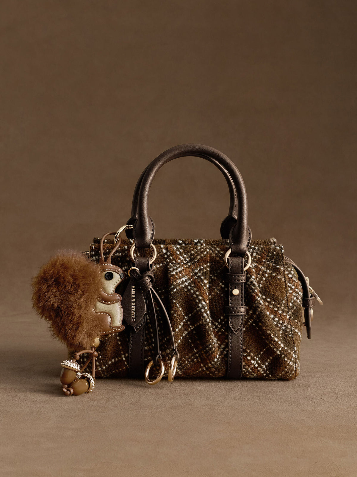 CHARLES & KEITH Recommended | Britton Checkered Top Handle Tote Bag - Multi