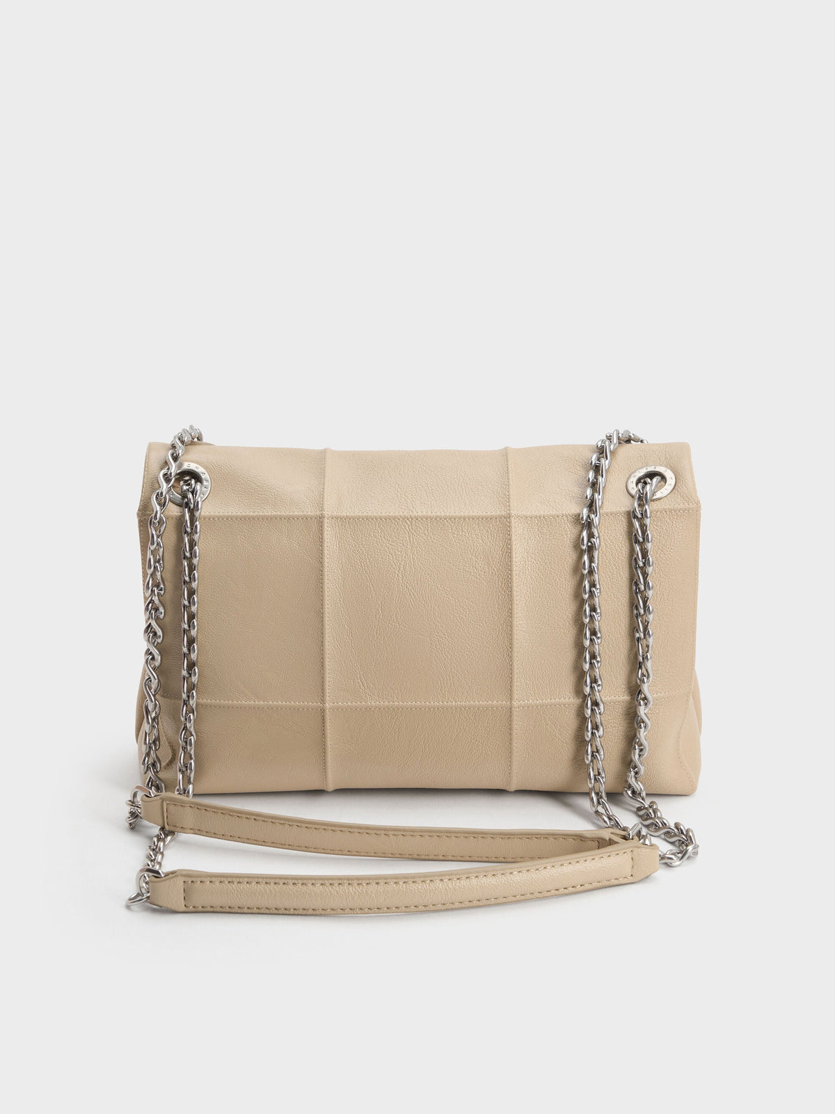 CHARLES & KEITH Featured | Delfina Quilted Chain-Strap Shoulder Bag - Sand Beige