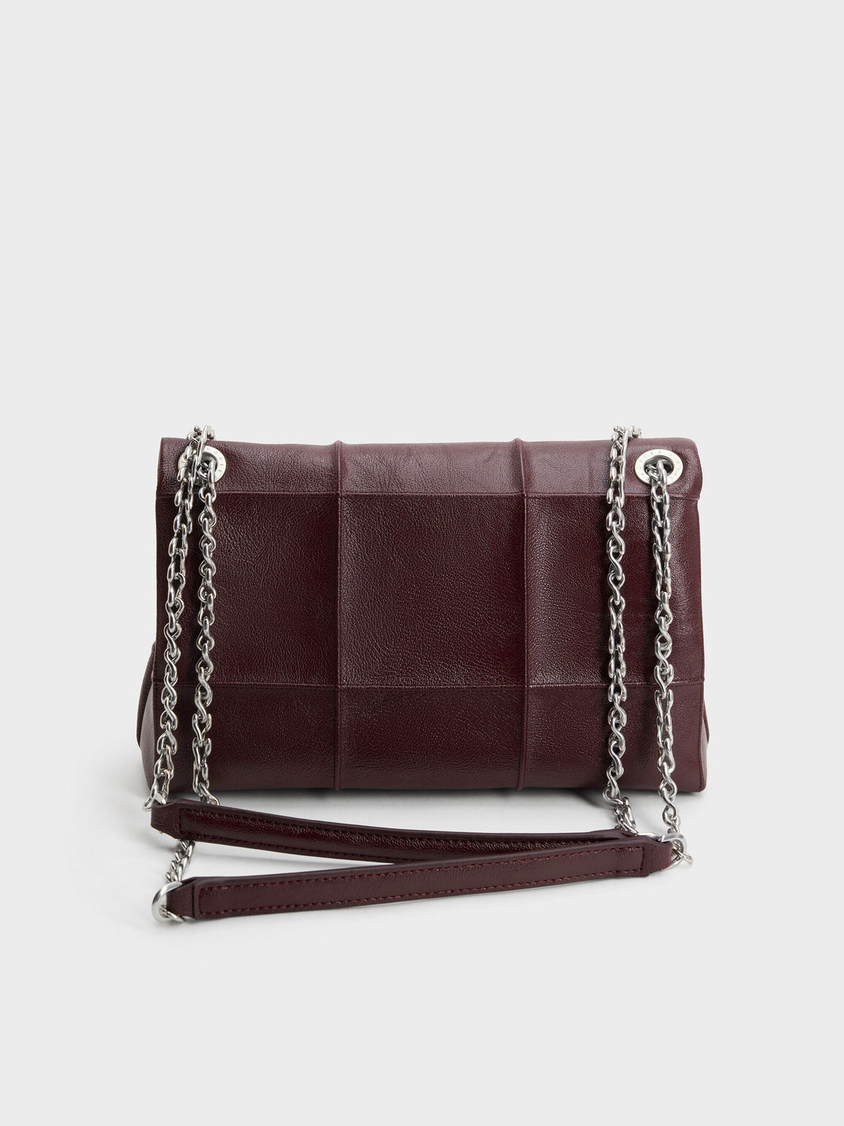 CHARLES & KEITH Customer Favorite | Delfina Quilted Chain-Strap Shoulder Bag - Wineberry Red