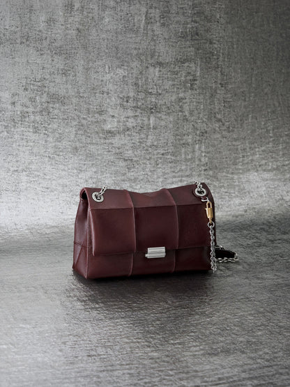 CHARLES & KEITH Customer Favorite | Delfina Quilted Chain-Strap Shoulder Bag - Wineberry Red