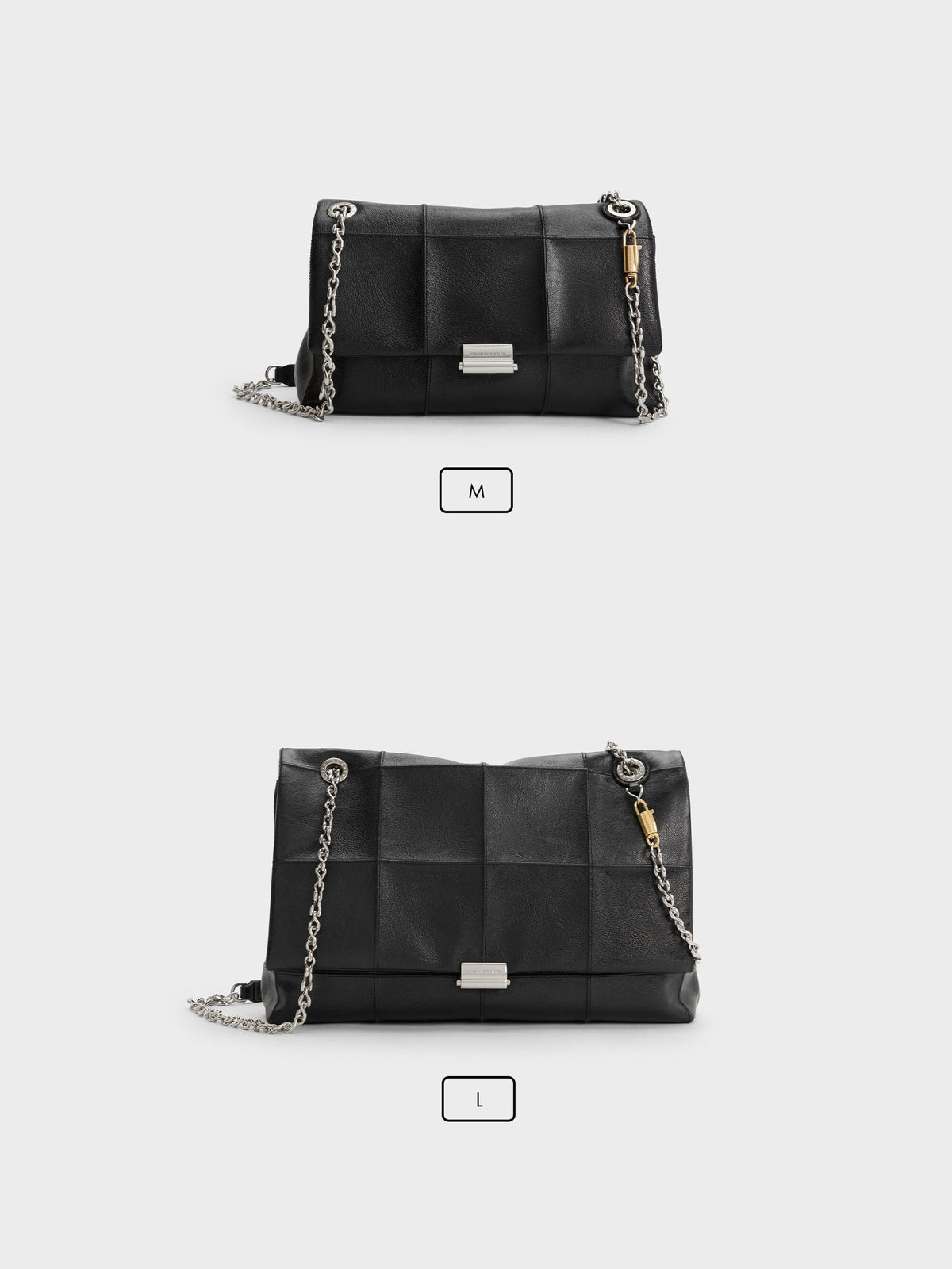 CHARLES & KEITH Smart Buy | Delfina Quilted Chain-Strap Shoulder Bag - Black