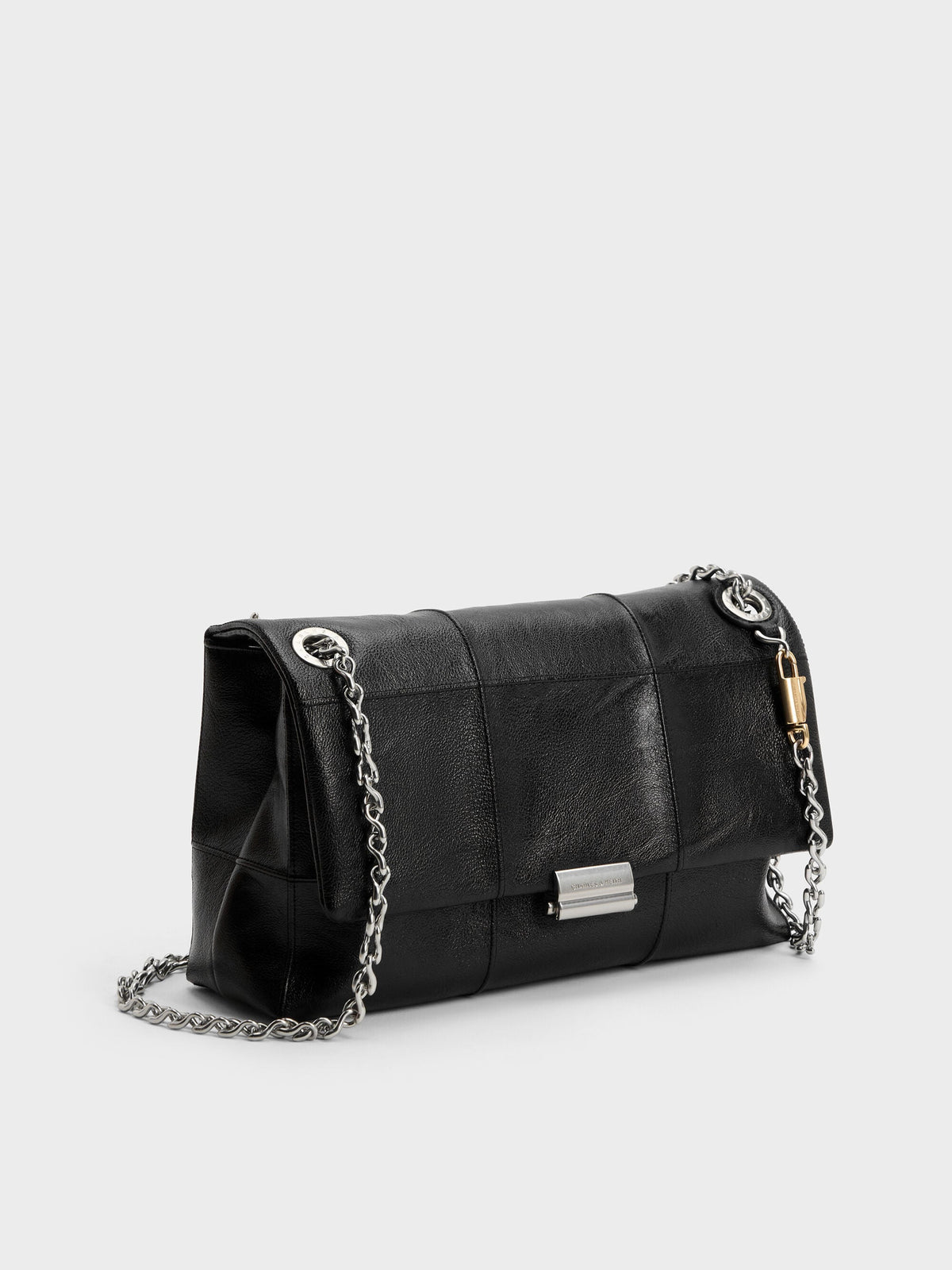 CHARLES & KEITH Smart Buy | Delfina Quilted Chain-Strap Shoulder Bag - Black
