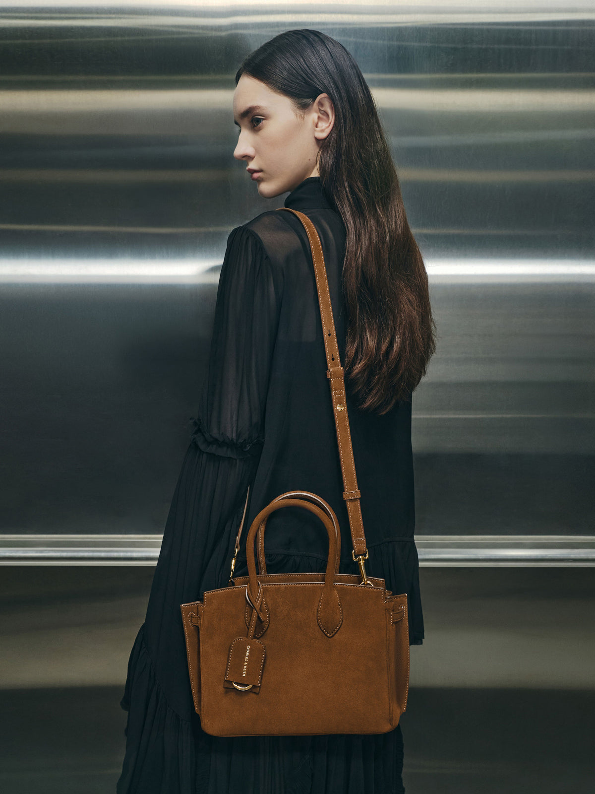 CHARLES & KEITH Classic | Ginevra Tote Bag - Pecan Brown